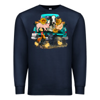 Navy farm truck farm animals Premium Sweatshirt - FaDigitalArtStudio