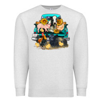 Oatmeal Heather farm truck farm animals Premium Sweatshirt - FaDigitalArtStudio