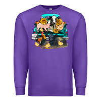 Purple farm truck farm animals Premium Sweatshirt - FaDigitalArtStudio