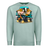 Seafoam farm truck farm animals Premium Sweatshirt - FaDigitalArtStudio