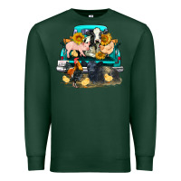 Sports Green farm truck farm animals Premium Sweatshirt - FaDigitalArtStudio