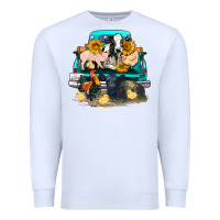 White farm truck farm animals Premium Sweatshirt - FaDigitalArtStudio