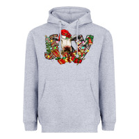 Heather Grey christmas joy cow Heavyweight Hoodie - CowhideDigitalArt