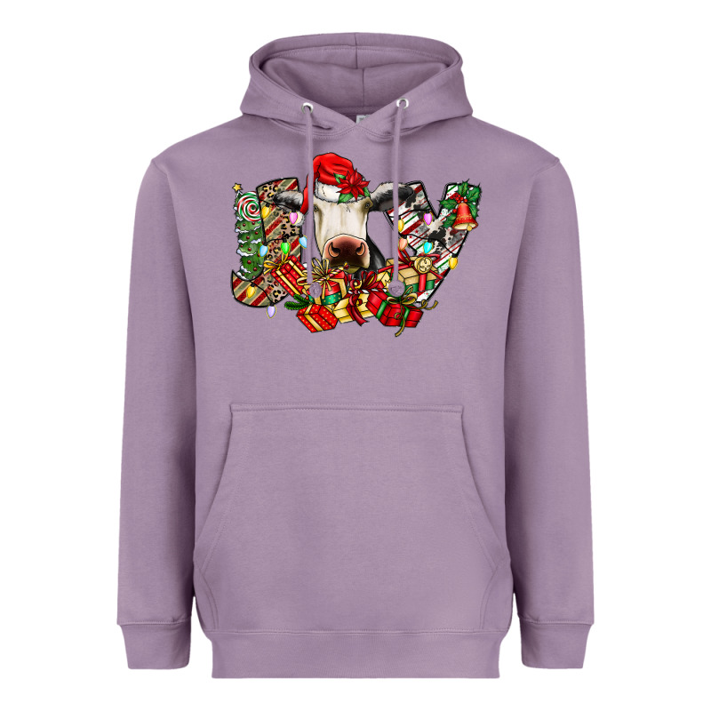 Christmas Joy Cow Heavyweight Hoodie by CowhideDigitalArt | Teevron