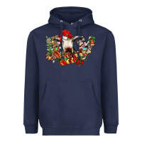 Navy christmas joy cow Heavyweight Hoodie - CowhideDigitalArt