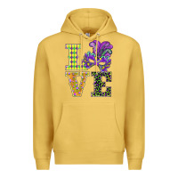 Antique Gold mardi gras love mask Premium Hoodie - BarkalooDesign