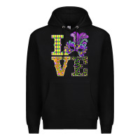 Black mardi gras love mask Premium Hoodie - BarkalooDesign