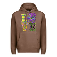 Chestnut mardi gras love mask Premium Hoodie - BarkalooDesign