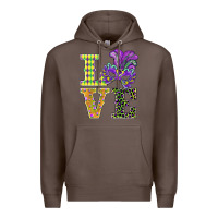 Coffee mardi gras love mask Premium Hoodie - BarkalooDesign