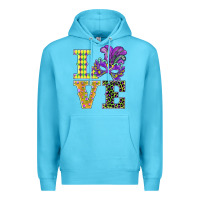 Ocean Blue mardi gras love mask Premium Hoodie - BarkalooDesign