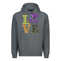 Rock mardi gras love mask Premium Hoodie - BarkalooDesign