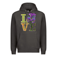 Smoke mardi gras love mask Premium Hoodie - BarkalooDesign