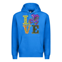 True Royal mardi gras love mask Premium Hoodie - BarkalooDesign