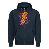 Navy basketball lightning bolt Zipper Hoodie - Zillion Design Studio