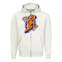 Oatmeal Heather basketball lightning bolt Zipper Hoodie - Zillion Design Studio