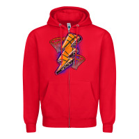 Red basketball lightning bolt Zipper Hoodie - Zillion Design Studio