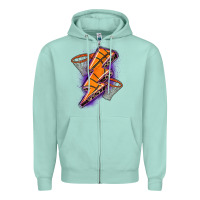 Seafoam basketball lightning bolt Zipper Hoodie - Zillion Design Studio