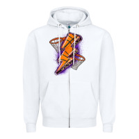 White basketball lightning bolt Zipper Hoodie - Zillion Design Studio