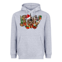 Heather Grey christmas joy highland cow Heavyweight Hoodie - CowhideDigitalArt