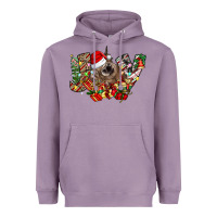 Lavender christmas joy highland cow Heavyweight Hoodie - CowhideDigitalArt