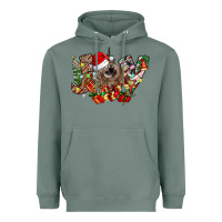 Sage christmas joy highland cow Heavyweight Hoodie - CowhideDigitalArt
