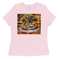 Bubblegum Pink rattle snake don't tread on me tumbler Ladies Tee - BarkalooDesign