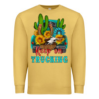 Antique Gold keep on trucking with western truck Premium Sweatshirt - HRA Design Shop