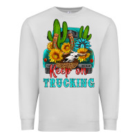 Dove Grey keep on trucking with western truck Premium Sweatshirt - HRA Design Shop