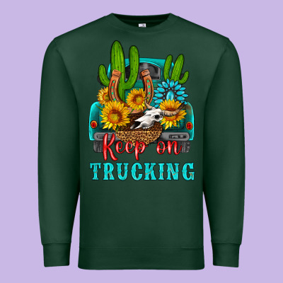 Keep On Trucking With Western Truck Premium Sweatshirt Designed By Hra Design Shop