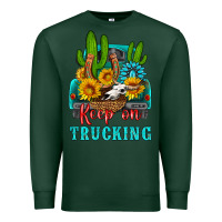 Sports Green keep on trucking with western truck Premium Sweatshirt - HRA Design Shop