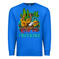 True Royal keep on trucking with western truck Premium Sweatshirt - HRA Design Shop
