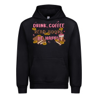 Black drink coffee read books be happy Urban Hoodie - MaliasSmallBusiness