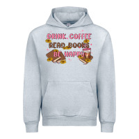 Heather Grey drink coffee read books be happy Urban Hoodie - MaliasSmallBusiness