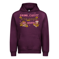 Mauve Wine drink coffee read books be happy Urban Hoodie - MaliasSmallBusiness