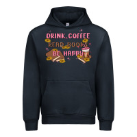 Navy drink coffee read books be happy Urban Hoodie - MaliasSmallBusiness