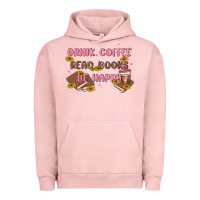Pigment Salmon drink coffee read books be happy Urban Hoodie - MaliasSmallBusiness