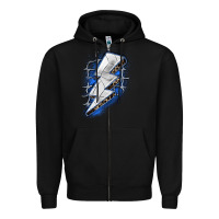 Black volleyball lightning bolt Zipper Hoodie - Zillion Design Studio