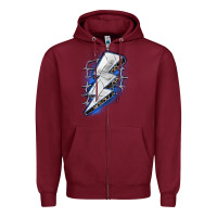 Burgundy volleyball lightning bolt Zipper Hoodie - Zillion Design Studio