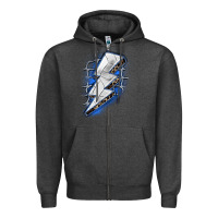 Charcoal Heather volleyball lightning bolt Zipper Hoodie - Zillion Design Studio