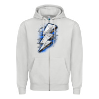 Dove Grey volleyball lightning bolt Zipper Hoodie - Zillion Design Studio