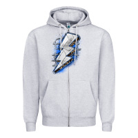 Heather Grey volleyball lightning bolt Zipper Hoodie - Zillion Design Studio