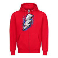 Red volleyball lightning bolt Zipper Hoodie - Zillion Design Studio