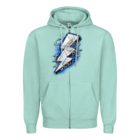 Seafoam volleyball lightning bolt Zipper Hoodie - Zillion Design Studio