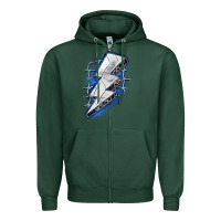 Sports Green volleyball lightning bolt Zipper Hoodie - Zillion Design Studio
