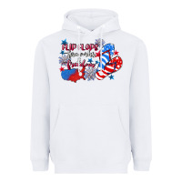 White Flip flops fireworks & freedom 4th of july Heavyweight Hoodie - CowGirlArtShop
