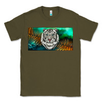 Army Green white tiger forest license plate Classic Tee - RanaPortraitStore