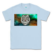 Dusty Blue white tiger forest license plate Classic Tee - RanaPortraitStore