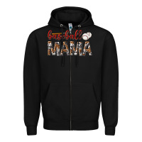 Black baseball mama Zipper Hoodie - texasbilliewilder