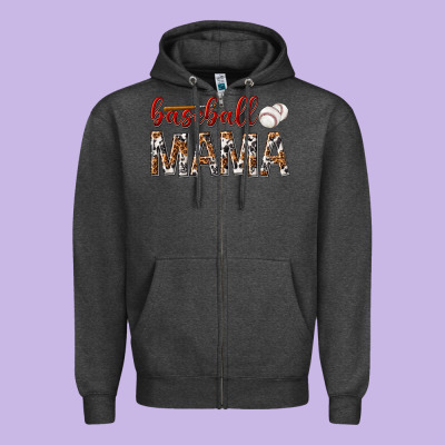 Zipper Hoodie baseball mama