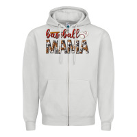 Dove Grey baseball mama Zipper Hoodie - texasbilliewilder
